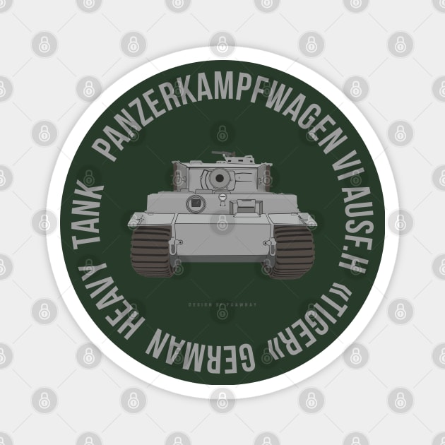 Panzerkampfwagen VI Ausf.H Tiger German Heavy Tank Magnet by FAawRay